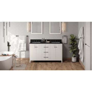 Jeffrey Alexander White Katara Double Vanity with Black Granite Topimage