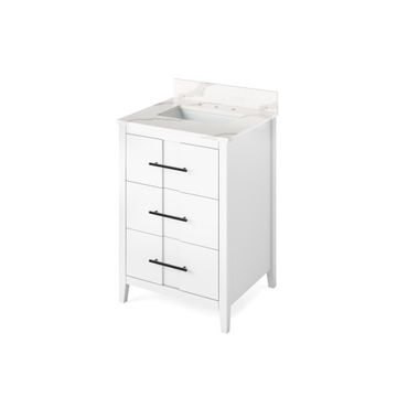 Jeffrey Alexander White Katara Single Vanity & Calacatta Quartzimage