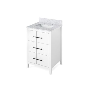 Jeffrey Alexander White Katara Single Vanity & White Carrara Marbleimage