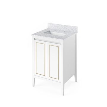 Jeffrey Alexander White Percival Single Vanity & White Carrara Marbleimage