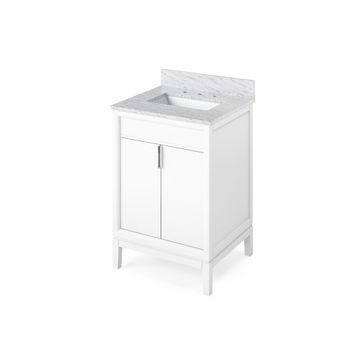 Jeffrey Alexander White Theodora Single Vanity & White Carrara Marbleimage