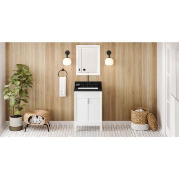 Jeffrey Alexander White Theodora Single Vanity with Black Granite Topimage