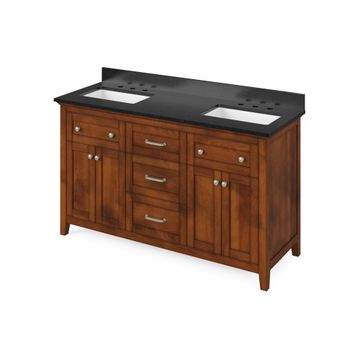 Jeffrey Alexander Chocolate Chatham Double Vanity & Black Graniteimage