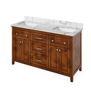 Jeffrey Alexander Chocolate Chatham Double Vanity & Calacatta Quartzimage