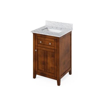 Jeffrey Alexander Chocolate Chatham Single Vanity & White Carrara Marbleimage