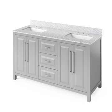 Jeffrey Alexander Grey Cade Double Vanity & White Carrara Marbleimage