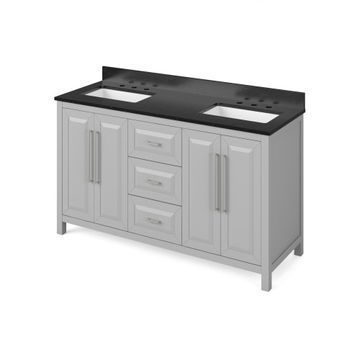 Jeffrey Alexander Grey Cade Double Vanity with Black Granite Topimage