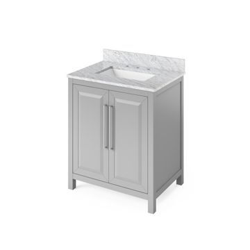 Jeffrey Alexander Grey Cade Single Vanity & White Carrara Marbleimage