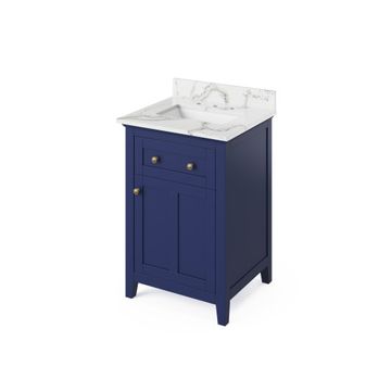 Jeffrey Alexander Hale Blue Chatham Single Vanity & Calacatta Quartzimage