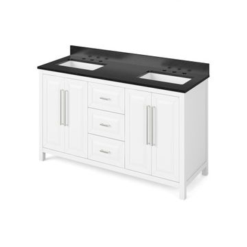 Jeffrey Alexander White Cade Double Vanity with Black Granite Topimage