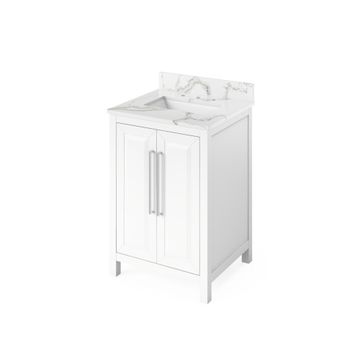 Jeffrey Alexander White Cade Single Vanity & Calacatta Quartzimage