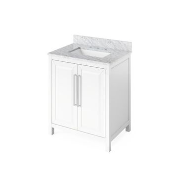 Jeffrey Alexander White Cade Single Vanity & White Carrara Marbleimage