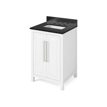 Jeffrey Alexander White Cade Single Vanity with Black Granite Topimage