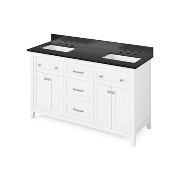 Jeffrey Alexander White Chatham Double Vanity with Black Granite Topimage