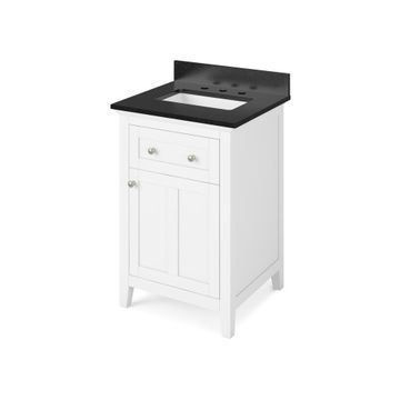 Jeffrey Alexander White Chatham Single Vanity with Black Granite Topimage