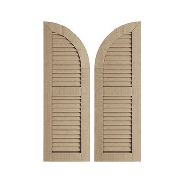 TimberThane Tan Two Louver Quarter Arch Smooth Faux Wood Shuttersimage