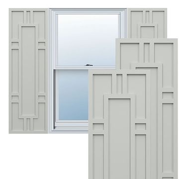 True Fit PVC Hailstorm Gray Hastings Fixed Mount Shuttersimage