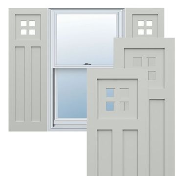 True Fit PVC Hailstorm Gray San Antonio Mission Fixed Shuttersimage