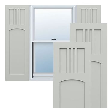 True Fit PVC Hailstorm Gray San Miguel Mission Fixed Shuttersimage