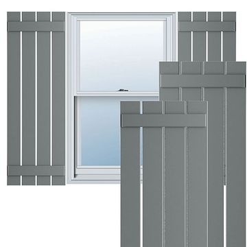 True Fit PVC Ocean Swell 4-Board Spaced Board-n-Batten Shuttersimage