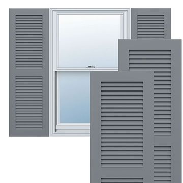 True Fit PVC Ocean Swell Two Equal Louver Fixed Mount Shuttersimage