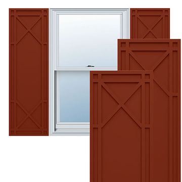 True Fit PVC Pepper Red Bungalow Fixed Mount Shuttersimage