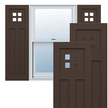 True Fit PVC Raisin Brown San Antonio Mission Fixed Shuttersimage