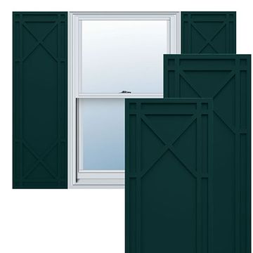 True Fit PVC Thermal Green Bungalow Fixed Mount Shuttersimage
