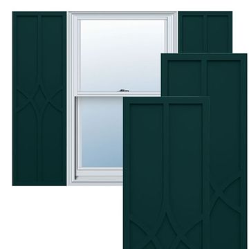 True Fit PVC Thermal Green Cedar Park Fixed Mount Shuttersimage
