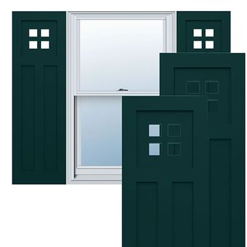 True Fit PVC Thermal Green San Antonio Mission Fixed Shuttersimage