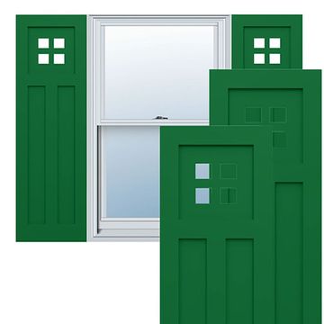 True Fit PVC Viridian Green San Antonio Mission Fixed Shuttersimage
