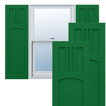 True Fit PVC Viridian Green San Miguel Mission Fixed Shuttersimage