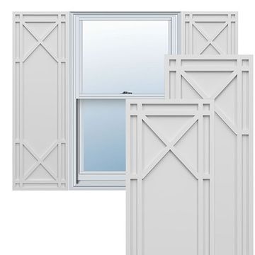 True Fit PVC White Bungalow Fixed Mount Shuttersimage