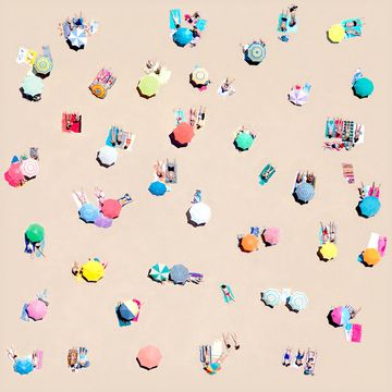 Mitchell Black Beach Umbrellas Wallpaperimage