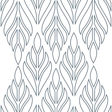 Mitchell Black Deco Palm Sapphire Blue Wallpaperimage