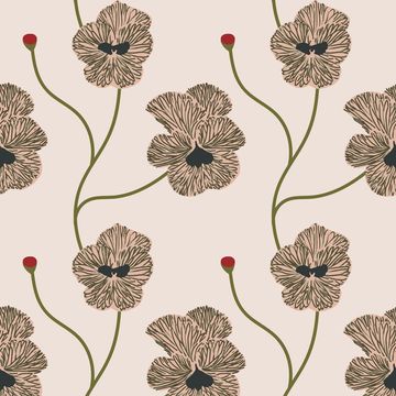Mitchell Black Flourish Rose Quartz Wallpaperimage
