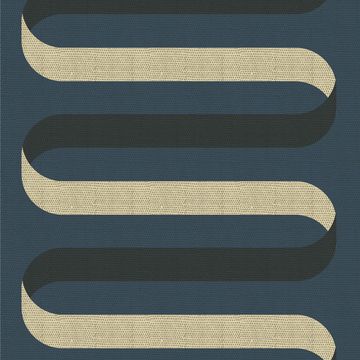 Mitchell Black Folding Ribbon Peacock Blue Wallpaperimage