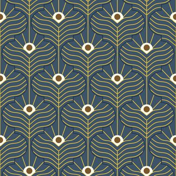 Mitchell Black Moroccan Peacock Marine Wallpaperimage