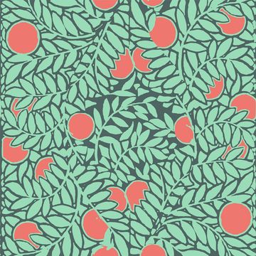 Mitchell Black Orange Grove Mint & Coral Wallpaperimage