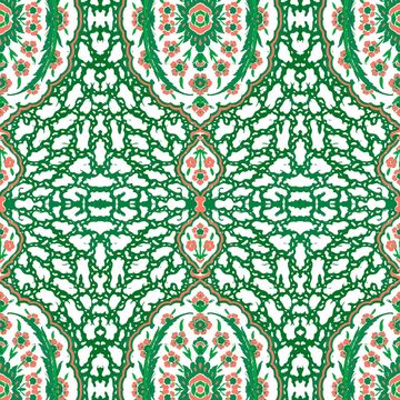 Mitchell Black Ottoman Jewel Kelly Green Wallpaperimage
