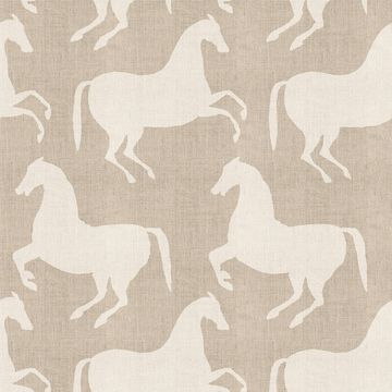 Mitchell Black Paper Horses Raw Linen Wallpaperimage