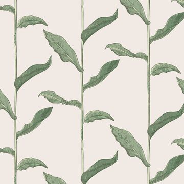 Mitchell Black Stalks Linen Wallpaperimage