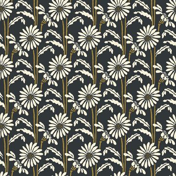 Mitchell Black Woodland Bloom Soot Black Wallpaperimage