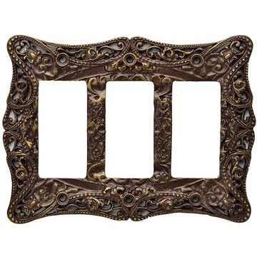 Carpe Diem Acanthus Triple Rocker GFI Switch Plateimage