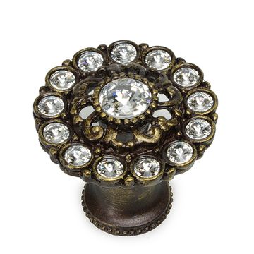 Carpe Diem Cache Flared Foot Knob with Clear Swarovski Crystalsimage