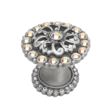 Carpe Diem Cache Halo Foot Round Knob - Aurore Boreale Swarovskiimage