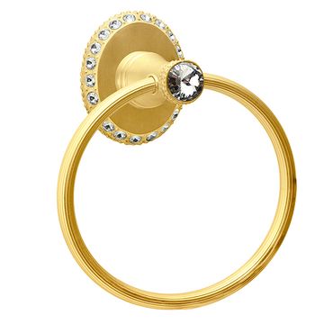 Carpe Diem Cache II Full Reeded Towel Ring - Clear Swarovski Crystalsimage