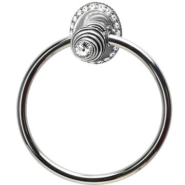 Carpe Diem Cache II Full Smooth Towel Ring - Clear Swarovski Crystalsimage