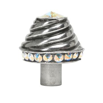 Carpe Diem Cache Large Round Knob - Aurore Boreale Swarovskiimage