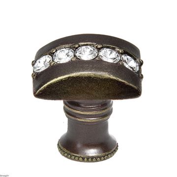 Carpe Diem Cache Rectangle Flared Foot Knob - Clear Swarovski Crystalsimage